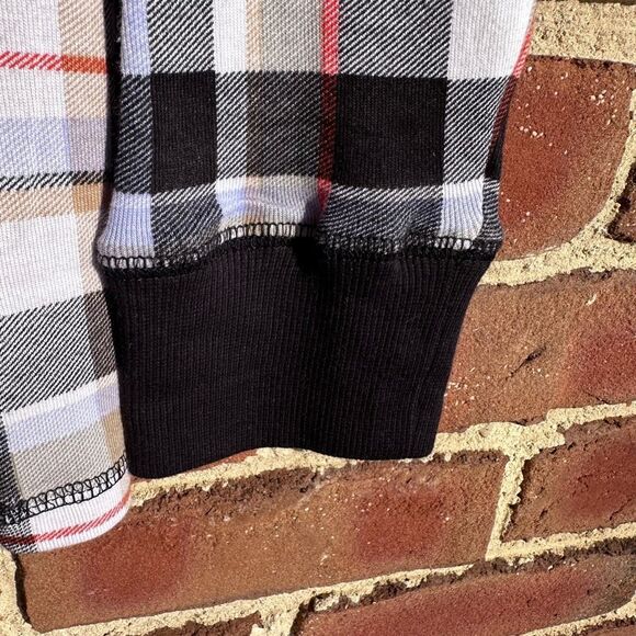 Vera Bradley Ribbed Sleep Lounge Top Black Plaid Long Sleeve Cotton M NEW - Picture 3 of 4